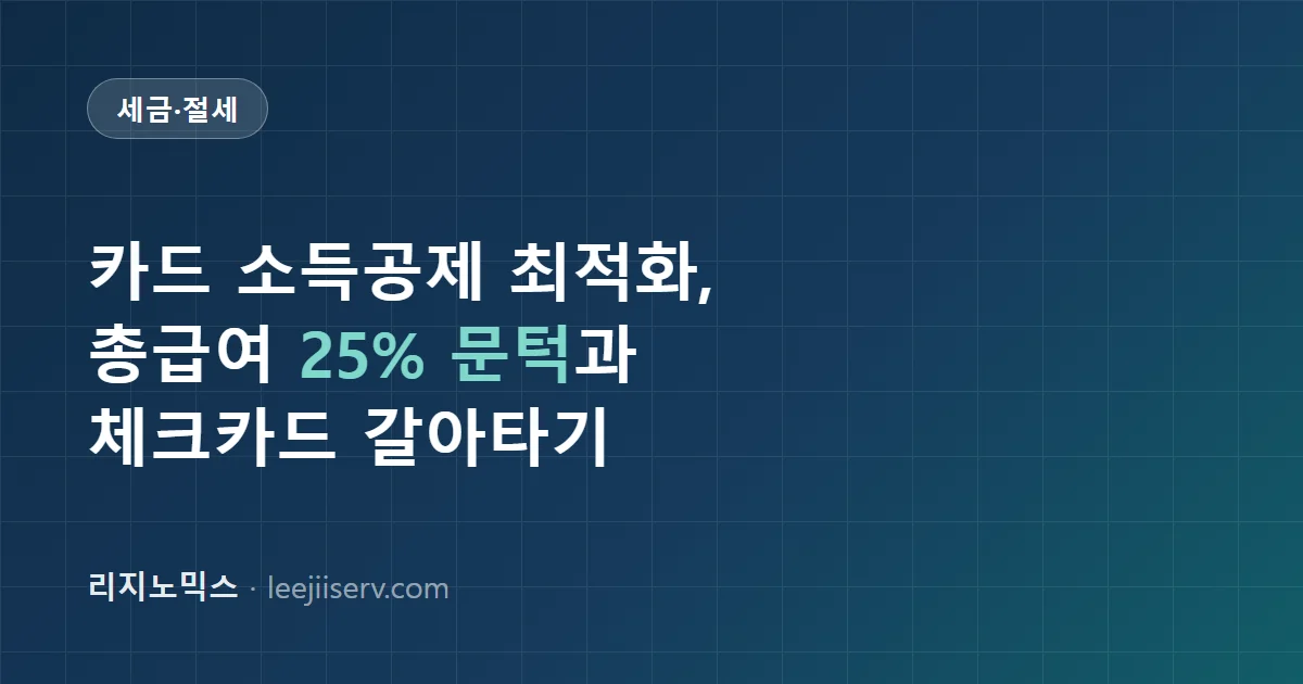 신용카드 소득공제 최적화 — 총급여 25% 문턱과 체크카드 갈아타기 타이밍 (2026년 연말정산)