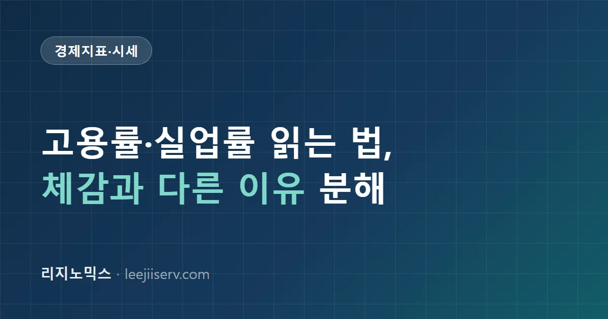 고용률·실업률 읽는 법 — 통계청 고용동향 숫자가 체감과 다른 이유 (2026)