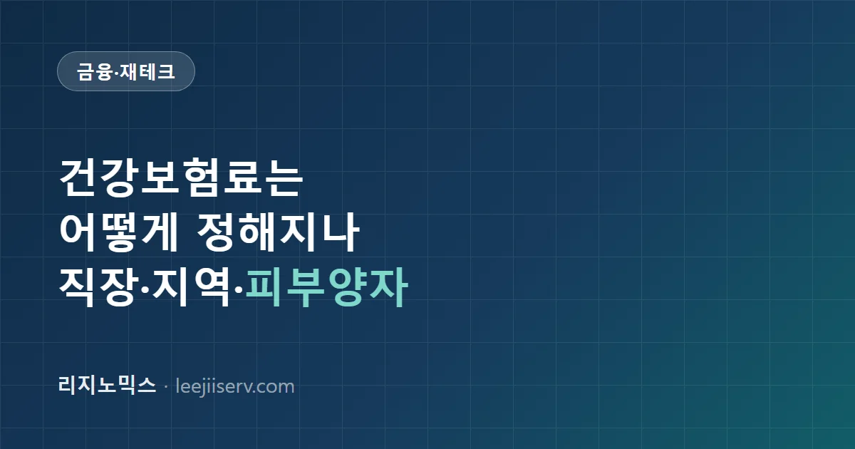 건강보험료는 어떻게 정해지나 — 직장·지역·피부양자, 소득과 재산이 보험료가 되는 경로 (2026)