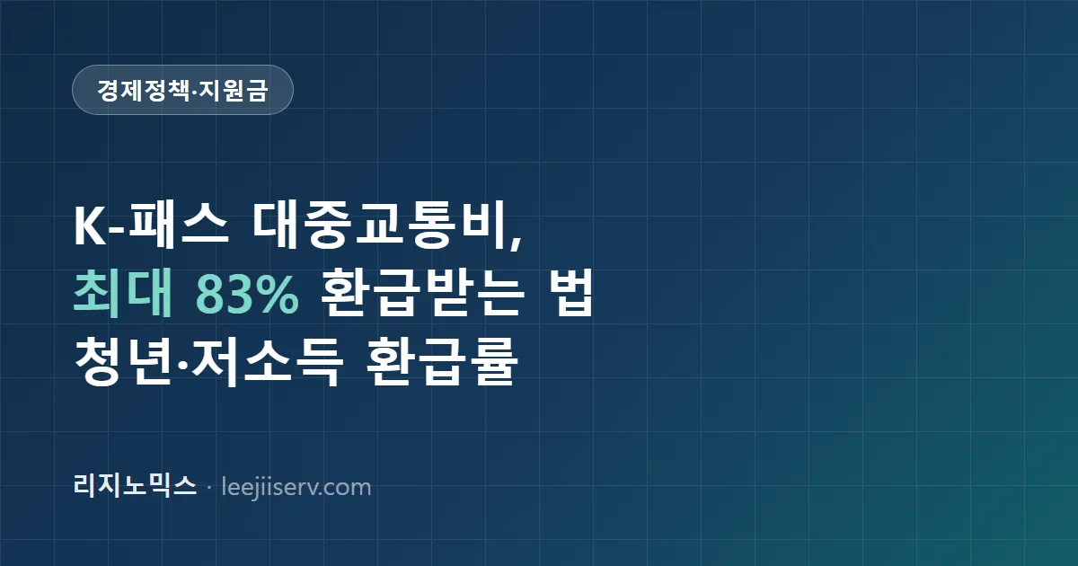 K-패스 대중교통비 환급 완전 가이드 — 적립 방식부터 청년·저소득 환급률까지 (2026)