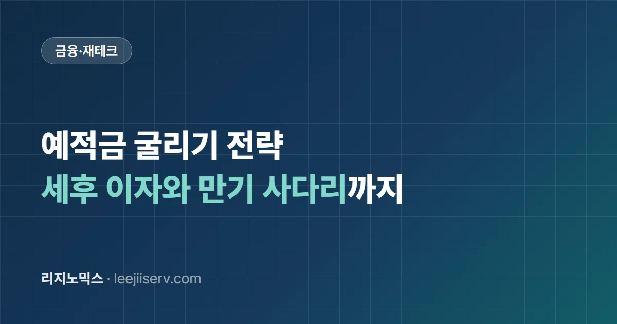 예적금 굴리기 전략 — 금리 비교부터 세후 이자, 만기 사다리까지 (2026)