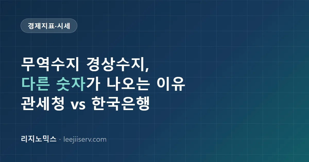 무역수지·경상수지 읽는 법 — 관세청 통관 실적과 한국은행 발표, 왜 다른 숫자가 나오나 (2026)