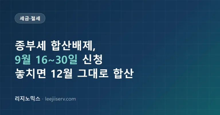 종부세 합산배제 신청 가이드 — 임대주택·사원용주택은 왜 종부세에서 빠지나, 9월 신청 기한 (2026)
