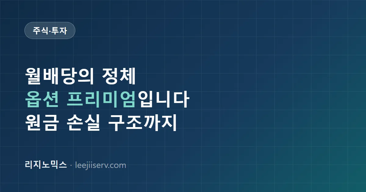 커버드콜 ETF란 — 월배당의 정체는 이자가 아니라 옵션 프리미엄, 원금 손실 구조까지 (2026)